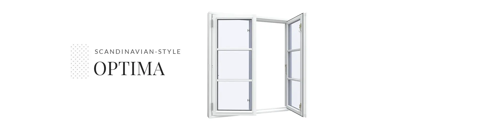 Optima skandinavische Holzfenster mit Sprossen 
