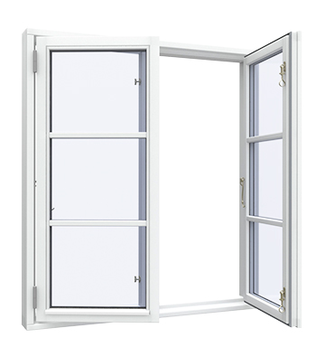 Optima skandinavische Holzfenster mit Sprossen